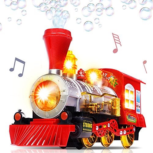 ArtCreativity Christmas Train Toy Bubble Machine for Kids Bubble Blower Maker Bubble Music Train for Kids with Lights  Sounds Toddler Outdoor Toys Gift for Boys  Girls Ages 16 - Image 1
