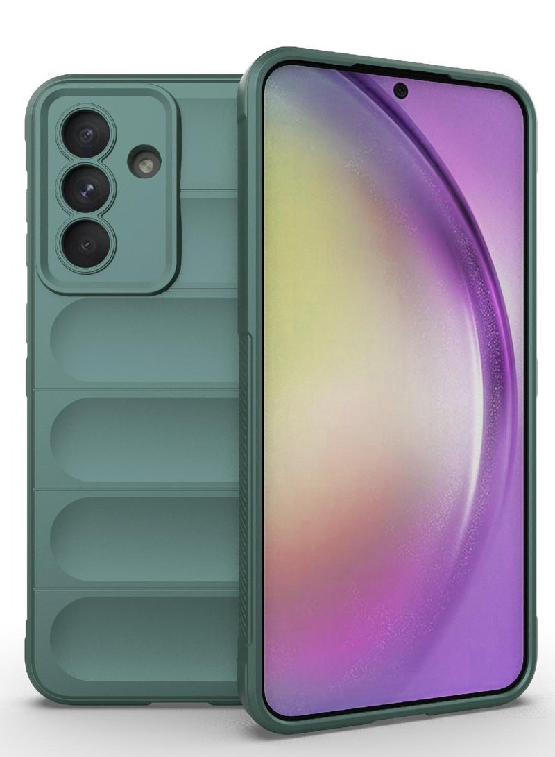 Phone case cover Magic Shield TPU + Silicone Shockproof Phone Case For   Samsung Galaxy A56 /Samsung Galaxy A36 (Dark Green) - Image 1