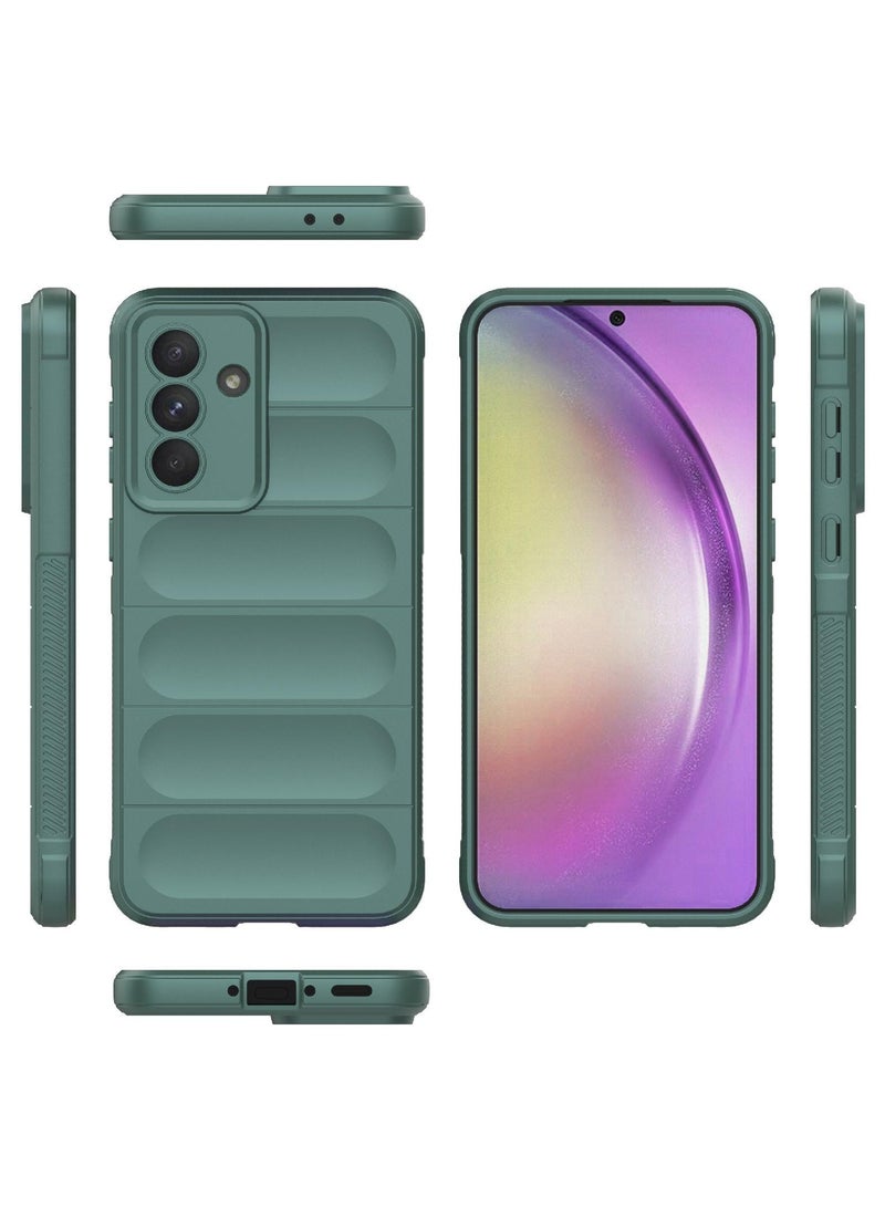 Phone case cover Magic Shield TPU + Silicone Shockproof Phone Case For   Samsung Galaxy A56 /Samsung Galaxy A36 (Dark Green) - Image 3