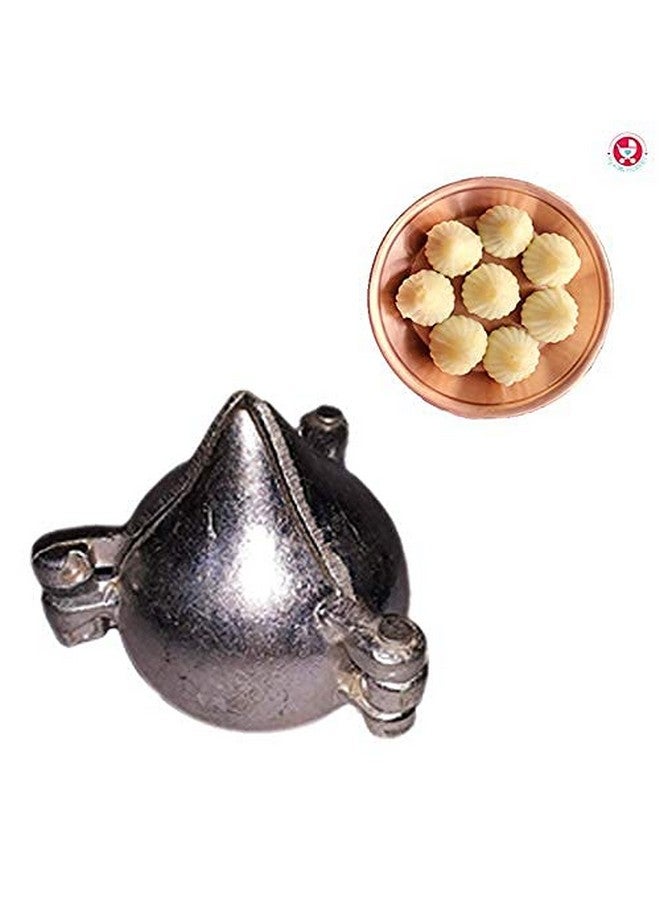FlowAura Aluminum Modak Moulds, Size: 5 cm | (Silver, Medium) - Image 3
