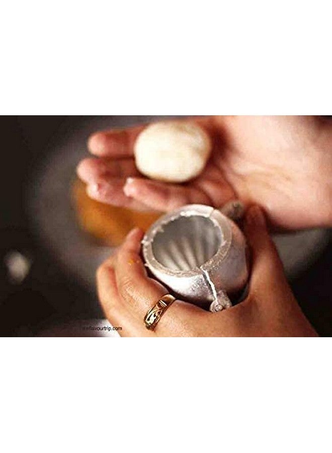 FlowAura Aluminum Modak Moulds, Size: 5 cm | (Silver, Medium) - Image 1