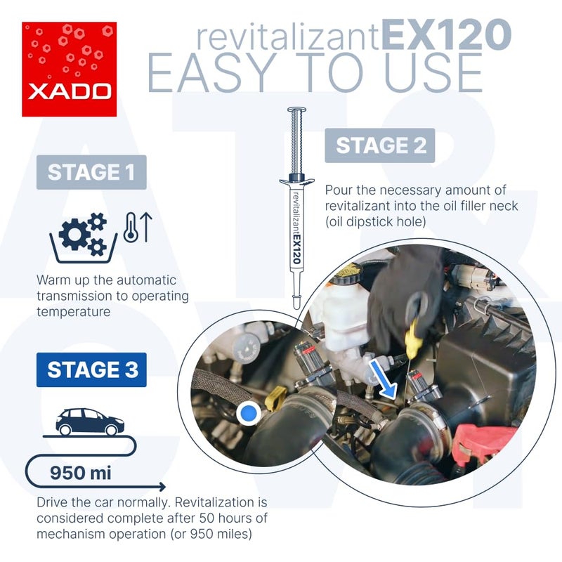 XADO EX120 Automatic Transmission Fix - Treatment for CVT & Other Gearbox Types | ATF Additive & Protectant - Reduces Sticking, Shudder and Slipping - Image 5