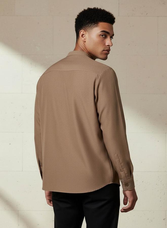Splash FAV Men Regular Fit Mandarin Collar Long Sleeve Shirt - Image 3