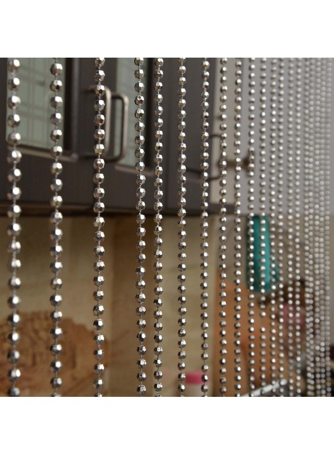 بينديا ستارة من الخرز من Pindia بطول 7 أقدام، دائرية فضية لامعة لتزيين الباب والنافذة، مصنوعة من خيوط الخرز وقضيب القص الشفاف للتعليق في الغرفة - فضية - 7 × 3.5 قدم - Image 1