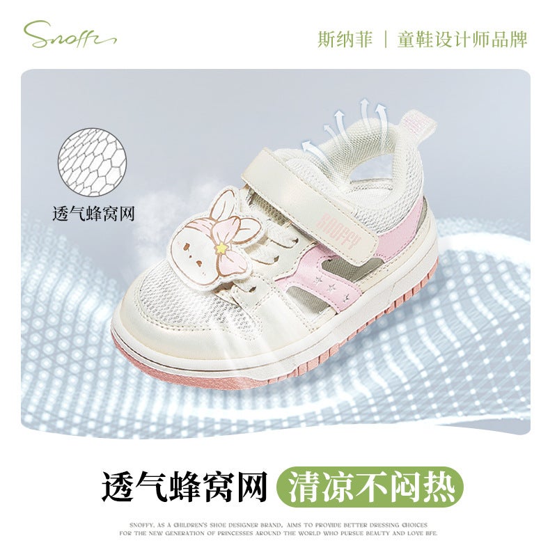 Snafi Girls Sandals 2025 Children'S Cute Shoes Cartoon Rabbit Toddler Outdoor Breathable Sneaker - Image 4
