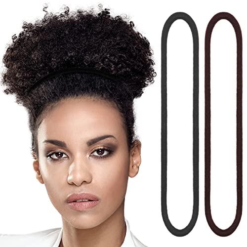 Dingion 80 Count Extra Long Hair Tie for Thick and Curly Hair Elastic Ponytail Holders for Women No Metal Bands AccessoriesBlack Brown
