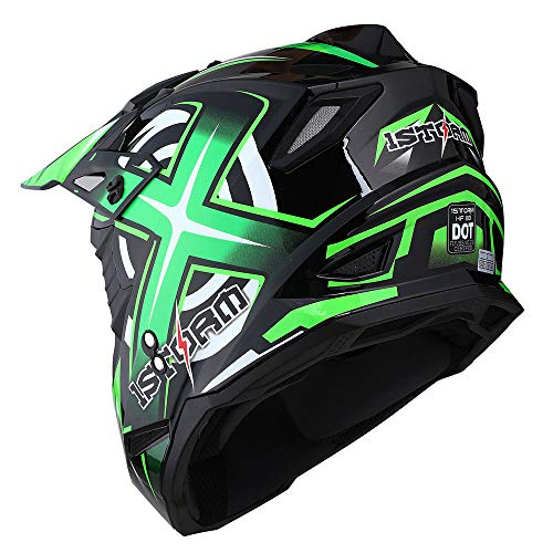 1Storm Adult Motocross Helmet BMX MX ATV Dirt Bike Four Wheeler Quad Motorcycle Full Face Helmet Racing Style: HF801 Sonic Green - Image 5