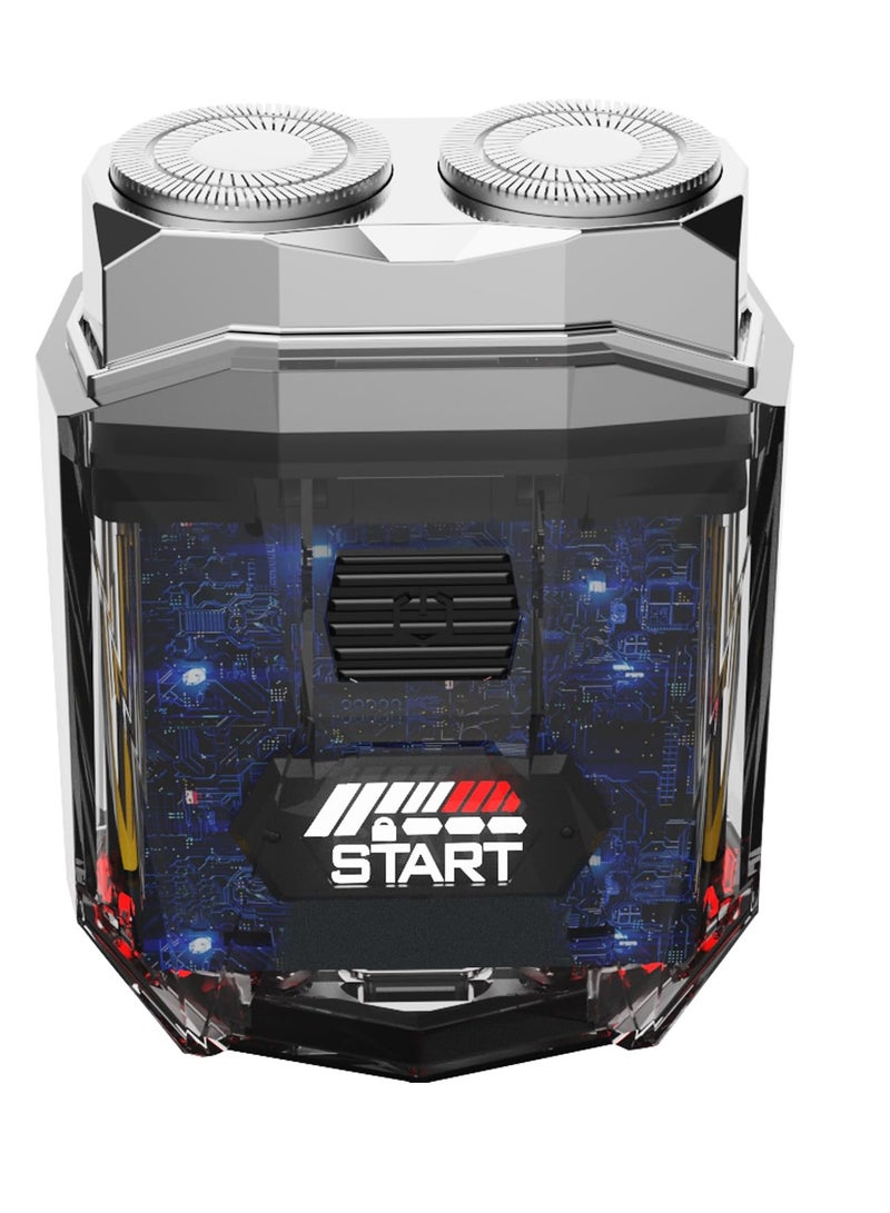 Excefore Mini Electric Shaver, Portable Cyberpunk Electric Razor for Men, IPX7 Waterproof Travel Shaver with Smart Display, Wet & Dry Shaving, Rechargeable Cordless Rotary Shaver for Home, Office, Car, Gifts - Image 1