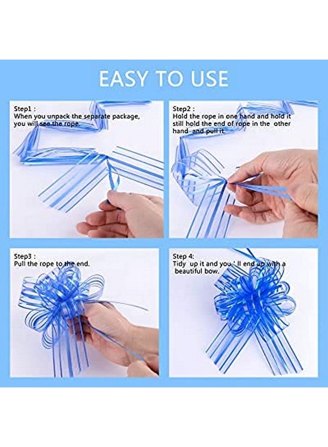 3A Featuretail Large Size Organza Pull Bow Flower Ribbon for Gift Wrap & Wedding Decoration Gift (30mm Width) (Golden Pull Ribbon, Set of 10) - Image 3