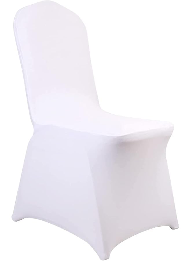 Green Tiger White Stretch Chair Cover: Dining Seat Covers Set of 10 Universal Fitted Spandex Chairs Slipcover for Christmas Wedding Party Ramadan Banquet - Image 1
