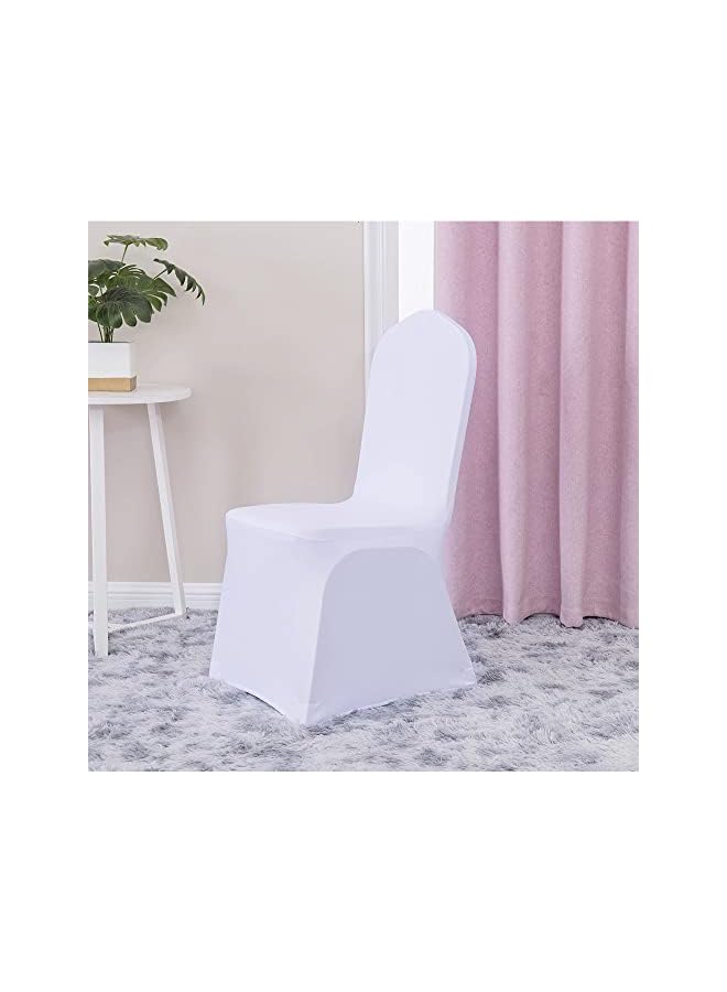 Green Tiger White Stretch Chair Cover: Dining Seat Covers Set of 10 Universal Fitted Spandex Chairs Slipcover for Christmas Wedding Party Ramadan Banquet - Image 2