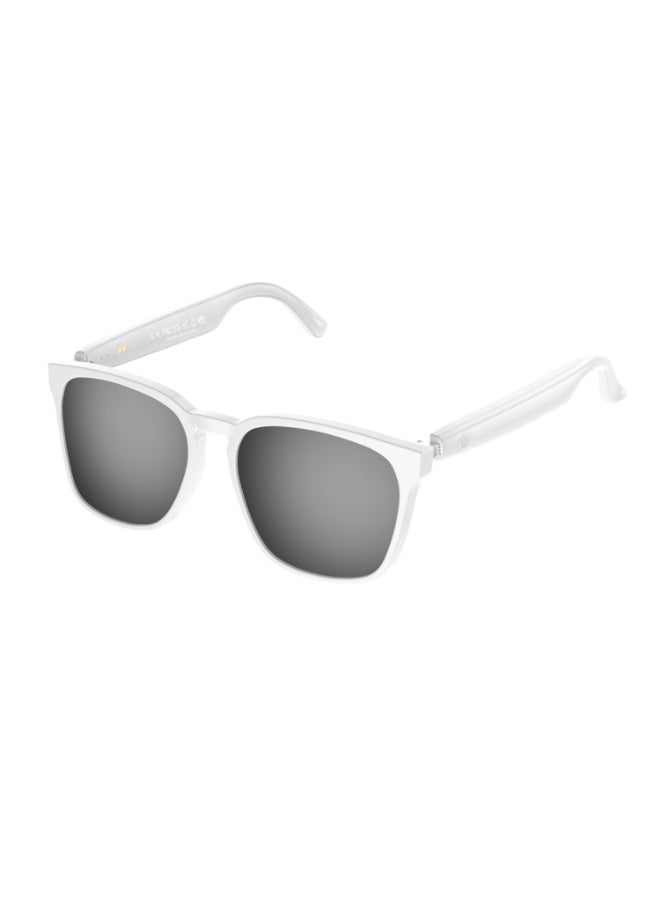 A14 White Frame Sunglasses AI Translation Smart Glasses - Bluetooth Audio Glasses for Business, Travel, Driving, Cycling & Outdoor Sports, Open-Ear Multifunctional Voice Translator Eyewear - Image 1