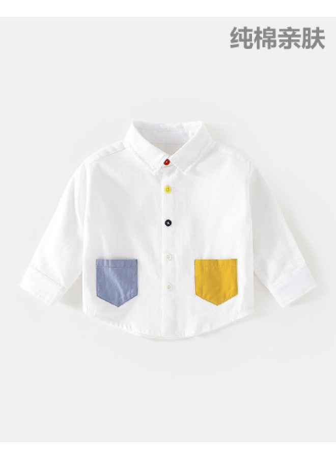 Doxiluka Trendy Baby Shirt Spring/autumn Style Korean-style Top For Boys And Girls Pure Cotton Casual Long Sleeve Shirt Jacket - Image 1