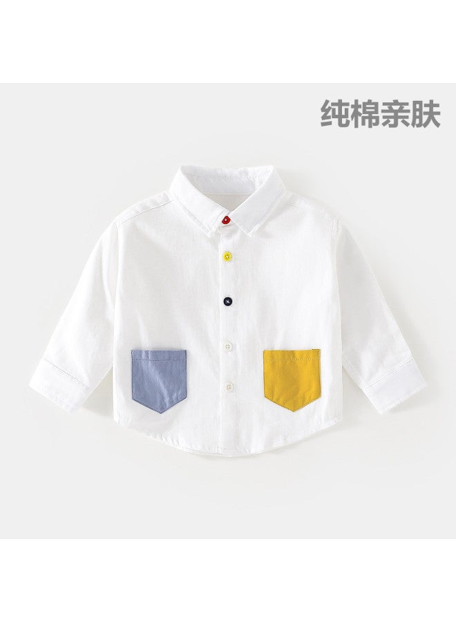 Doxiluka Trendy Baby Shirt Spring/autumn Style Korean-style Top For Boys And Girls Pure Cotton Casual Long Sleeve Shirt Jacket - Image 2