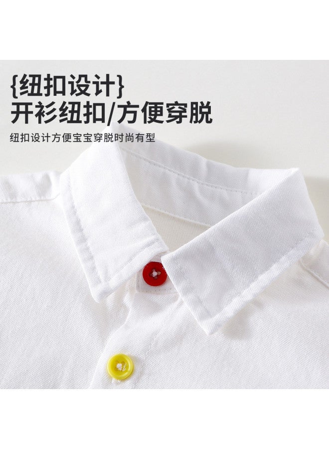 Doxiluka Trendy Baby Shirt Spring/autumn Style Korean-style Top For Boys And Girls Pure Cotton Casual Long Sleeve Shirt Jacket - Image 5