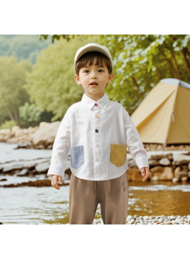 Doxiluka Trendy Baby Shirt Spring/autumn Style Korean-style Top For Boys And Girls Pure Cotton Casual Long Sleeve Shirt Jacket - Image 3