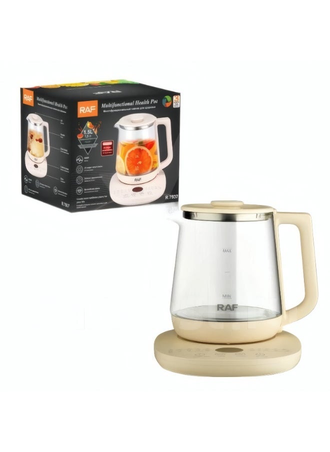 Kettle with a variety of smart programs for making hot drinks, boiling eggs, boiling pasta, instant noodles, fruit tea, and more, 800 watts