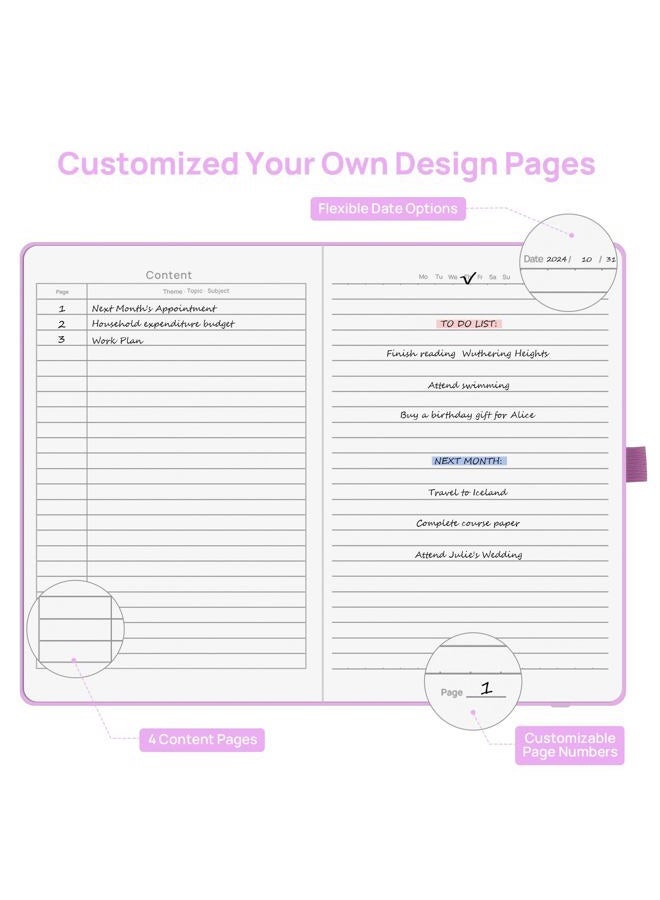 ONAVIA Lined Journal Notebooks for Work, Travel, College, A5 Size 100 GSM Thick Paper, Classic Ruled Journaling Notebook, Hardcover Notepad for Writing 160 Pages, 5.5 x 8.3 inch, Pink - Image 3