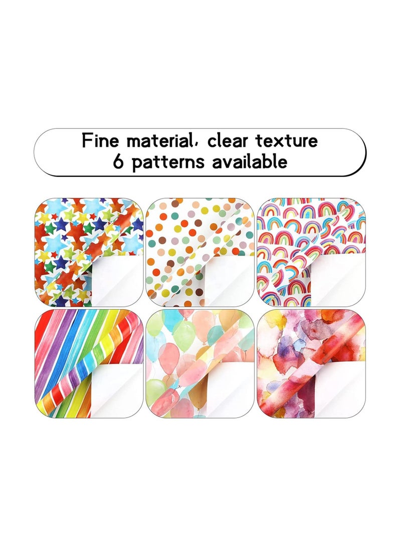 مجموعة أوراق تغليف الهدايا تحتوي على 6 من أوراق الكرافت مع حبل وملصق وشريط لحفلات عيد الميلاد والزفاف والتخرج وعيد الفطر. كل ورقة بحجم 50 سم × 70 سم. - Image 5