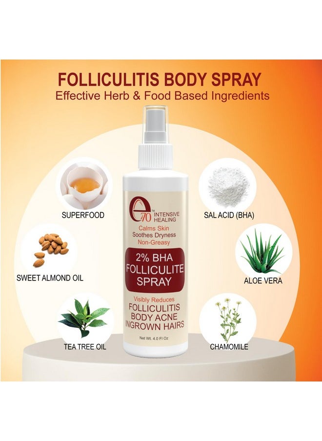 e70 - Folliculitis Treatment Salicylic Acid Back & Body Acne Spray Back Acne Solution For Women And Men Acne Body Spray With Tea Tree Oil Fastdrying Back Acne Spray Fine Mist Back Acne Treatment Spray - Image 1