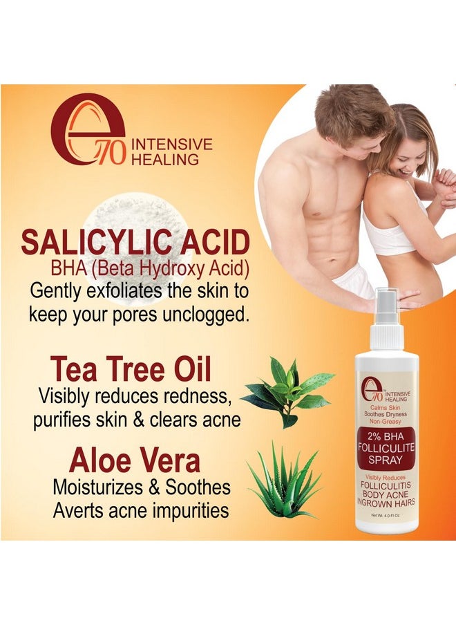 e70 - Folliculitis Treatment Salicylic Acid Back & Body Acne Spray Back Acne Solution For Women And Men Acne Body Spray With Tea Tree Oil Fastdrying Back Acne Spray Fine Mist Back Acne Treatment Spray - Image 1