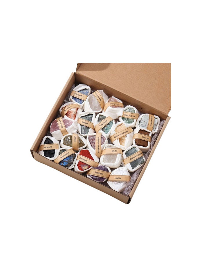 مجموعة من 20 نوع حجر طبيعي خام 4-5سم - Image 1