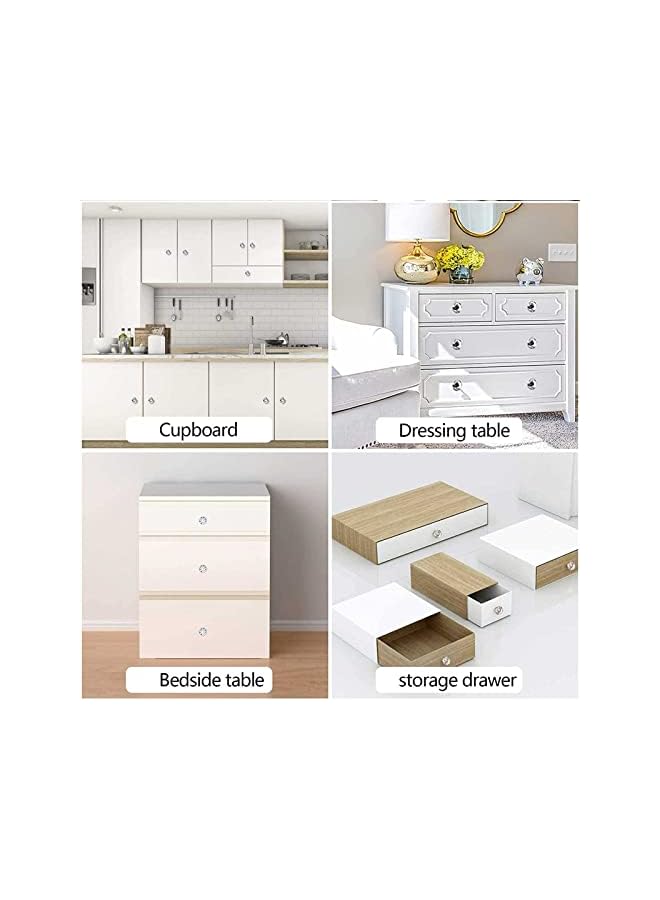 promass 6 PCS Cabinet Knobs with Screws, 30mm Drawer Handles Crystal Glass Diamond Shaped Cupboards Door Knobs (Silver) - Image 5