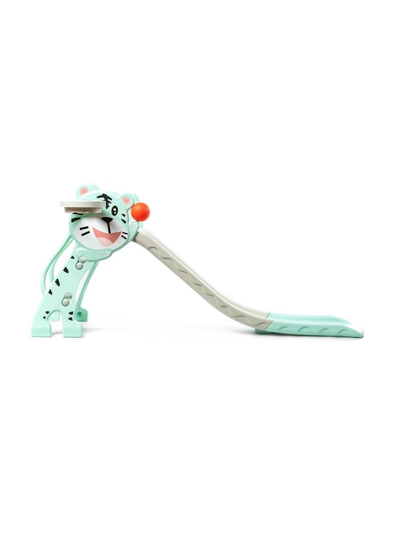 FULL JOY Foldable Tiger Slide With Basketball ,Turquoise - Image 4