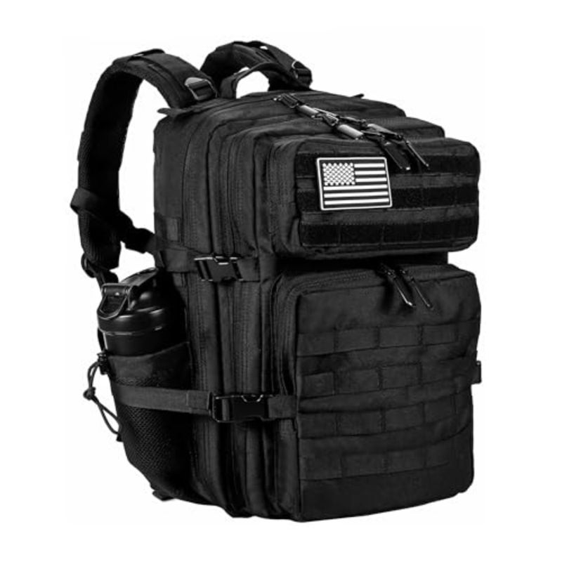 Military Tactical Backpack for Men and Women 45L Army 3 Days Assault Pack Bag Large Rucksack with Molle System - Black - Image 1