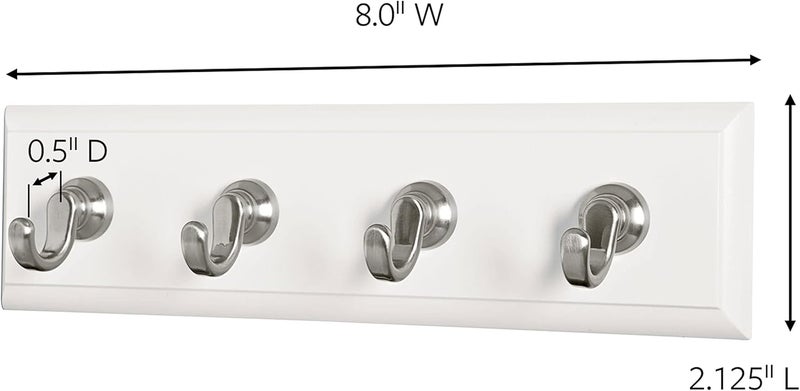 Command Key Rail, 8-inch Rail with 4 Key Hooks and 6 Strips, Quartz, Removable Key Hooks for Entryway or Hallway, Hang Keys, Hats, Dog Leashes, and Accessories, Holds up to 2 lb - Image 3