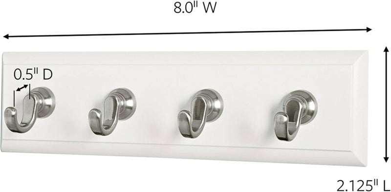 Command Key Rail, 8-inch Rail with 4 Key Hooks and 6 Strips, Quartz, Removable Key Hooks for Entryway or Hallway, Hang Keys, Hats, Dog Leashes, and Accessories, Holds up to 2 lb - Image 4