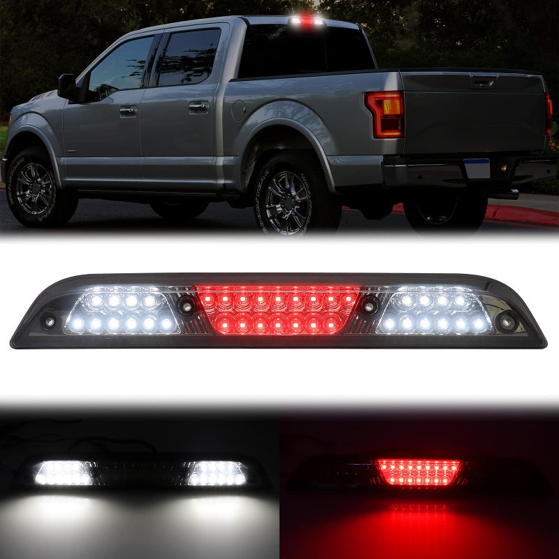 R&F Auto LED Smoked F1 Style Strobe Third Brake Light Compatible with F150 (2015-2024)/ F250 F350 F450 Super Duty (2017-2024) / Ranger/Maverick Roof Cargo Light CHMSL High Mount Stop Lamps - Image 1