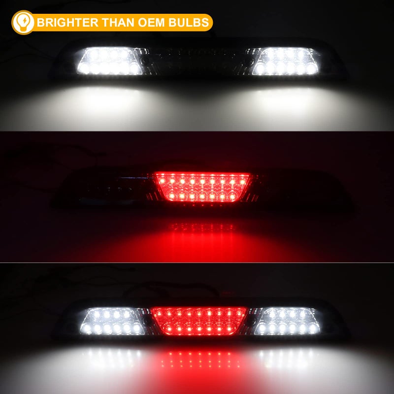R&F Auto LED Smoked F1 Style Strobe Third Brake Light Compatible with F150 (2015-2024)/ F250 F350 F450 Super Duty (2017-2024) / Ranger/Maverick Roof Cargo Light CHMSL High Mount Stop Lamps - Image 2