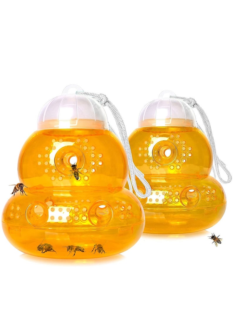 Excefore 2 Pack Wasp Traps Yellow Jacket Killer Bee Traps for Outside Wasp Carpenter Bee Catcher Fly Trap  - Image 1