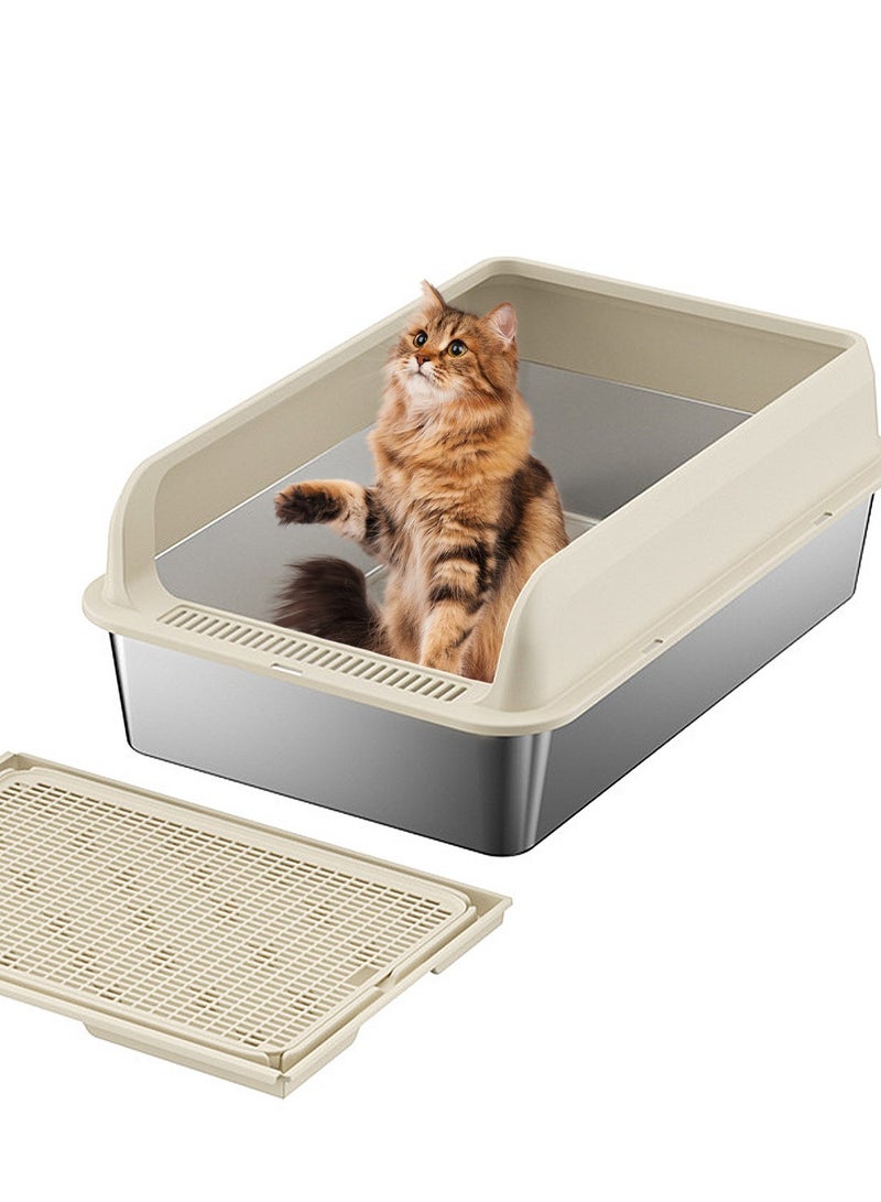 كيدل كبيرة من الفولاذ المقاوم للصدأ القط القمامة مربع ، وسهلة التنظيف ، ومناسبة كبيرة ومتعددة القط القمامة مربع القط القمامة صينية - Image 1