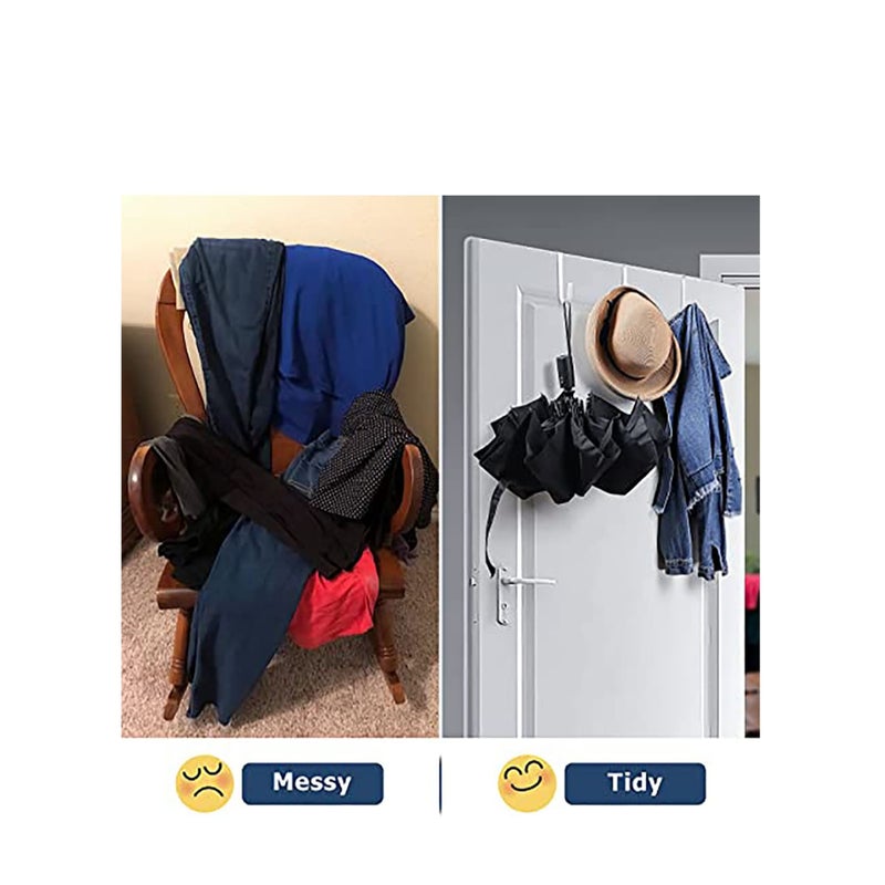 Zikra 6 Pack Bathroom Hook, Towel Over Door Hooks Hanger for Coat Stand, Towel, Clothes Bedroom, Hangers Helps Tidy Rooms and Saves - Image 2