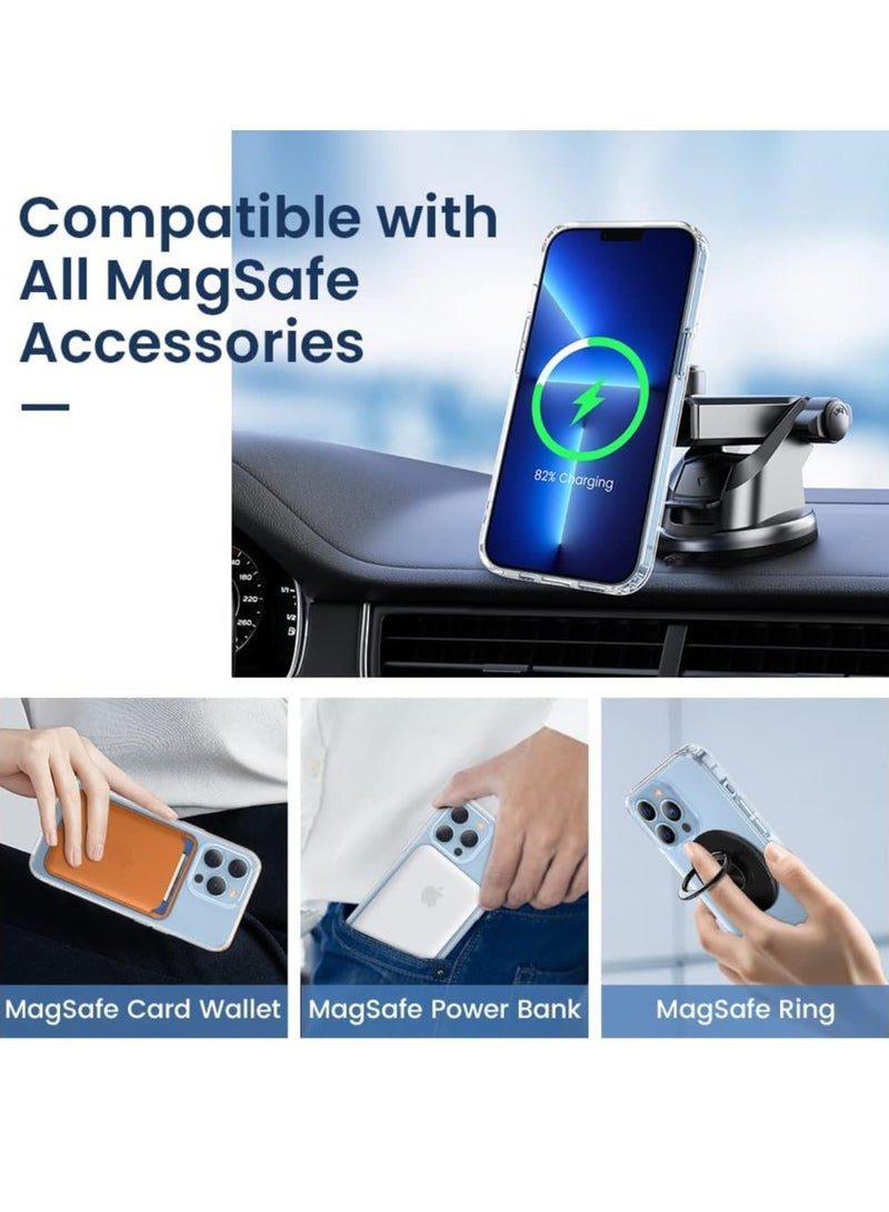 MIGOFAST Magnetic Clear Back Designed for iPhone 13 Pro Clear Phone Case Compatible with Magsafe, Slim Protective Cover - Image 3