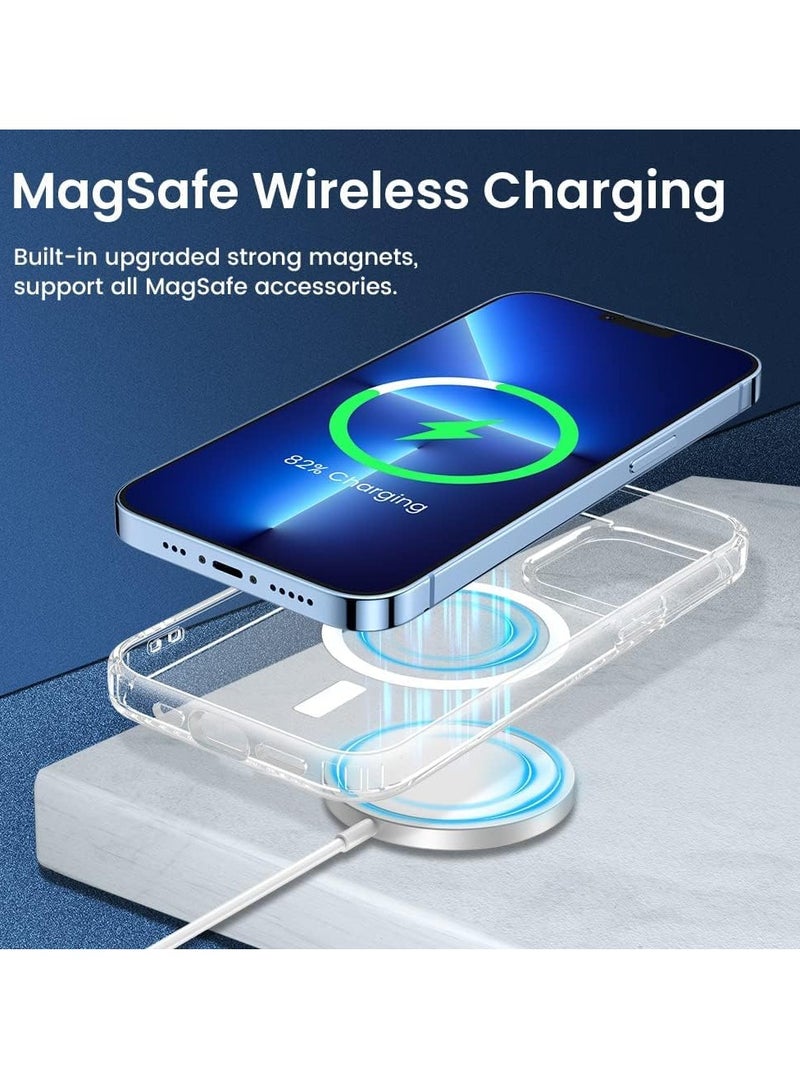 MIGOFAST Magnetic Clear Back Designed for iPhone 13 Pro Clear Phone Case Compatible with Magsafe, Slim Protective Cover - Image 5