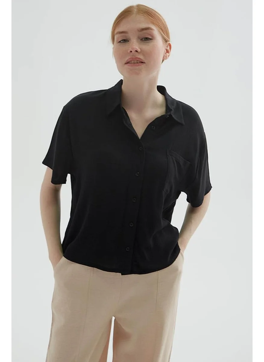 Fashion Friends Crop Black Women's Shirt 25Y0515K1