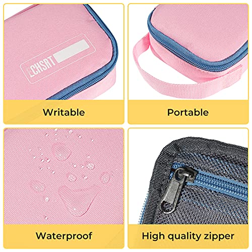 ECHSRT Large Pencil Case, Aesthetic Pen Pouch with Big Capacity, Minimalist Portable Stationery Bag with Handle for Office Organizer Pink Pencil Cases for Girls - Image 5