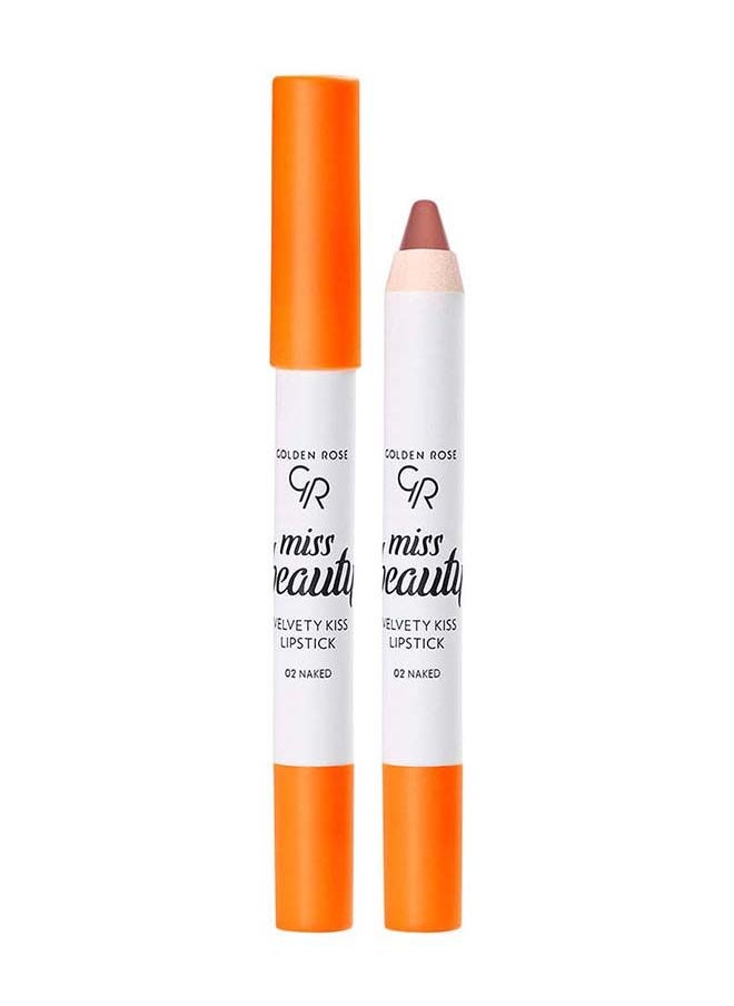Golden Rose GOLDEN ROSE MISS BEAUTY VELVETY KISS LIPSTICK NO: 02 NAKED  - Image 1