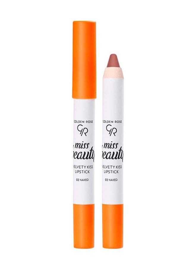 Golden Rose GOLDEN ROSE MISS BEAUTY VELVETY KISS LIPSTICK NO: 02 NAKED  - Image 2