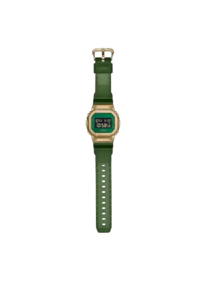 G-SHOCK Casio G-Shock GM-5600CL-3DR Men's Digital Watch – Black Dial with Desert-Inspired Glass Print, Translucent Green Resin Strap, Gold Ion-Plated Metal Bezel, Shock Resistant, 200M Water Resistant - Image 2