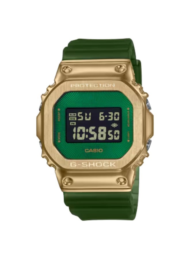 G-SHOCK Casio G-Shock GM-5600CL-3DR Men's Digital Watch – Black Dial with Desert-Inspired Glass Print, Translucent Green Resin Strap, Gold Ion-Plated Metal Bezel, Shock Resistant, 200M Water Resistant - Image 1