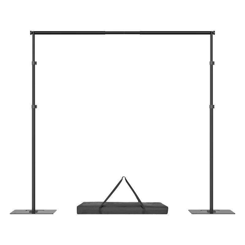 Hecis 8.5x10ft Backdrop Stand, Adjustable Photography Background Frame, Heavy Duty Pipe and Drape Kit Photo Support Poles for Wedding, Party, Birthday, Festival, Vide, Studio - Image 1