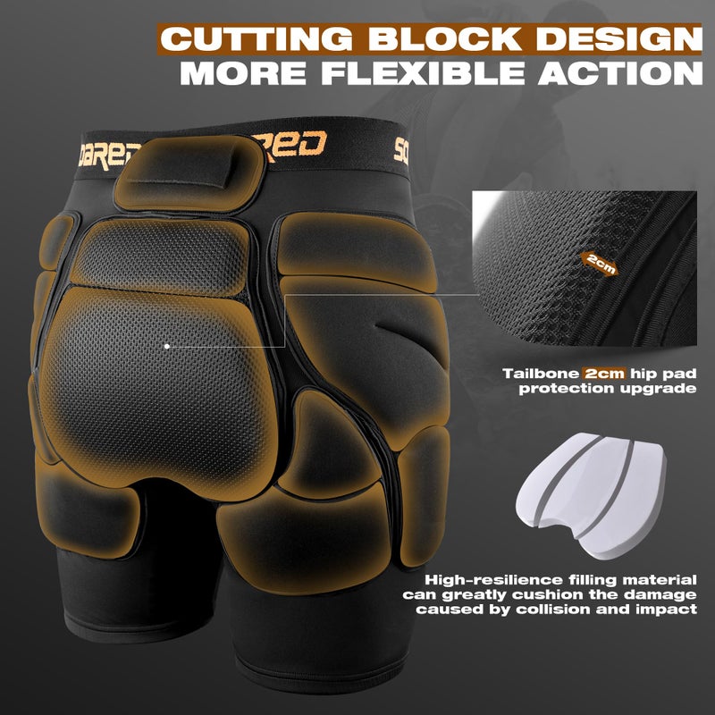 Soared 3D Protection Hip Butt XPE Padded Shorts for ski, ice Skating, Snowboarding, Skateboard for Men Women - Image 3