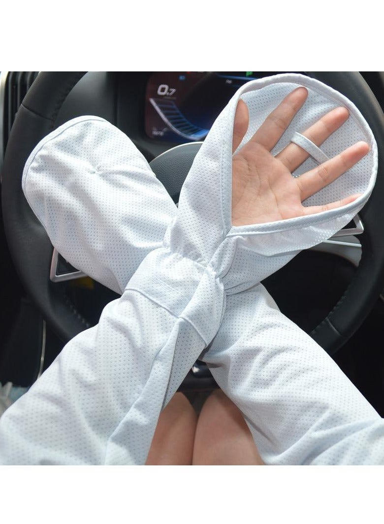 General Summer sun protection sleeves horseshoe sleeves UV protection finger sleeves ice silk sun protection cycling driving loose horseshoe sleeves  - Image 1