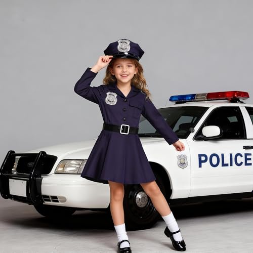 CIFITERY Kids Police Officer Costume Toddler Cop Uniform Girls Police Dress Up Halloween Gifts - Image 5