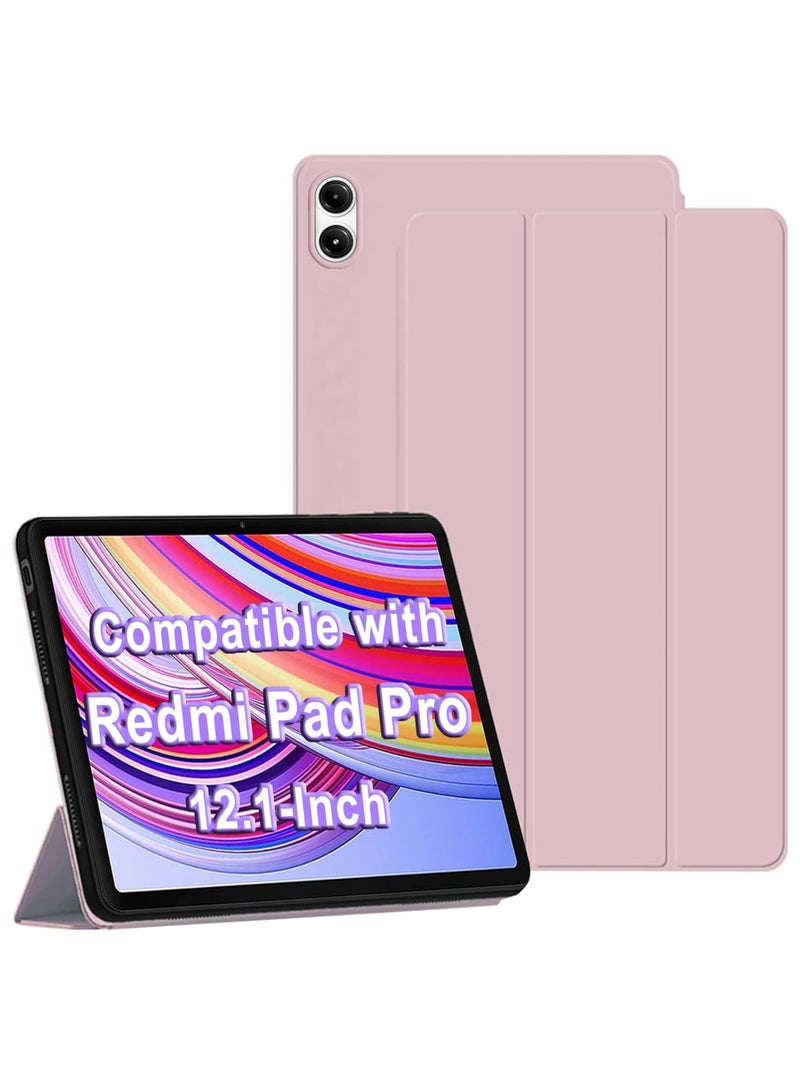Captaintech Case for Xiaomi Redmi Pad Pro 12.1 inch 2024 Released Soft TPU Matte Back Cover with Pencil Slot Standing Folio Slim Lightweight Shell Protective Smart Cover  - Image 1