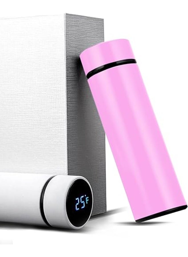 YANEK Smart Water Bottle Stainless Steel – Travel Mug with Smart LCD Touch Screen Temperature Display, Leak-Proof, Hot & Cold Beverage Flask, Ideal for Travel, Gym, Office, & Daily Use (PINK) - Image 1